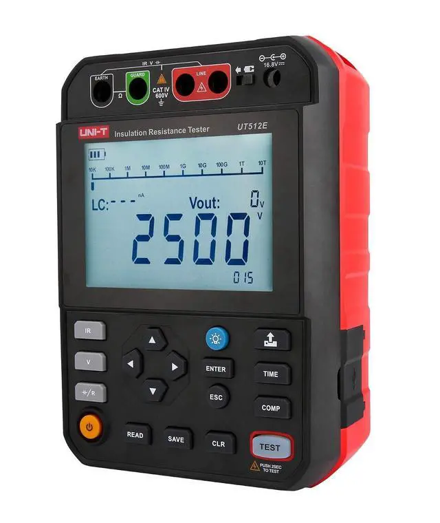 Alt view image 2 of 5 - UNI-T UT512E 2500V Digital Insulation Resistance Tester 2.5 T