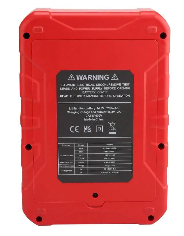 Alt view image 4 of 5 - UNI-T UT512E 2500V Digital Insulation Resistance Tester 2.5 T