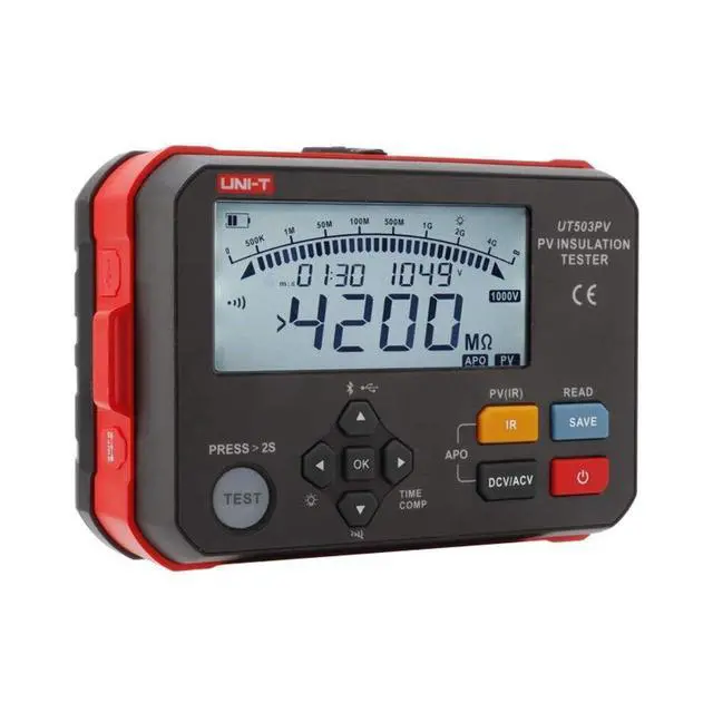 Alt view image 2 of 6 - UNI-T UT503PV Solar PV Insulation Resistance Tester DC 1000V