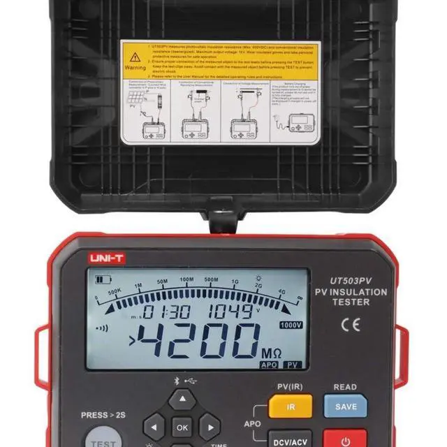 Alt view image 4 of 6 - UNI-T UT503PV Solar PV Insulation Resistance Tester DC 1000V