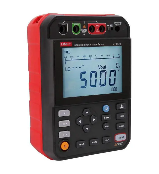 Alt view image 2 of 7 - UNI-T UT513B High-Voltage Insulation Resistance Tester 5 kV CAT IV 600V