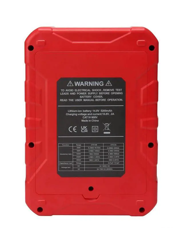 Alt view image 4 of 7 - UNI-T UT513B High-Voltage Insulation Resistance Tester 5 kV CAT IV 600V