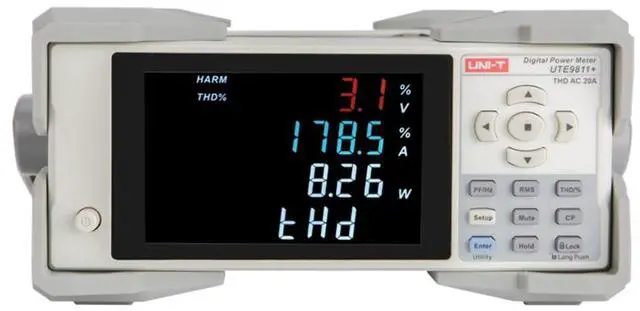 Main image of UNI-T UTE9811+ Harmonic-Analysis Digital Power Meter Single-Phase 3V-600V 5mA-20A