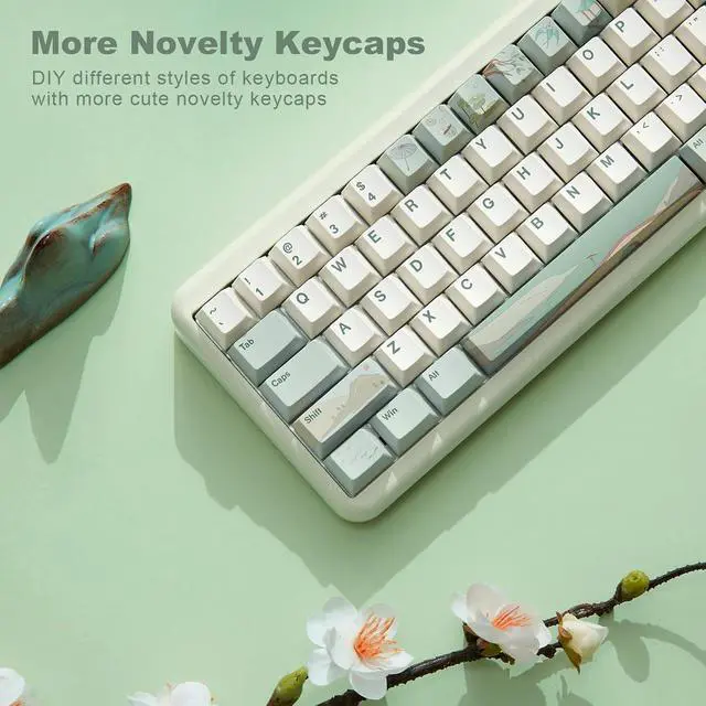 Alt view image 2 of 7 - Spring Tea 140 Keys PBT Dye-Sub Keycaps (Cherry Profile, Spring Tea)