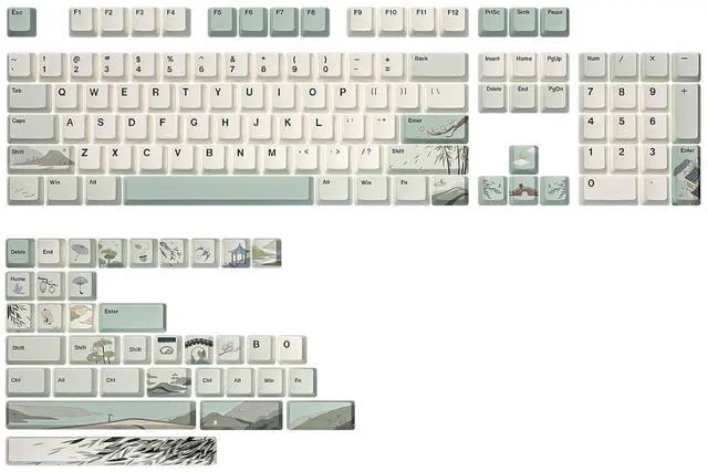 Main image of Spring Tea 140 Keys PBT Dye-Sub Keycaps (Cherry Profile, Spring Tea)
