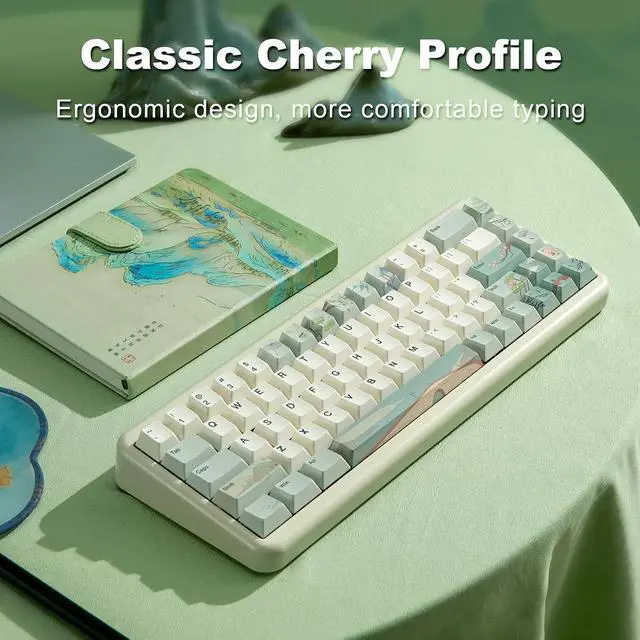 Alt view image 5 of 7 - Spring Tea 140 Keys PBT Dye-Sub Keycaps (Cherry Profile, Spring Tea)