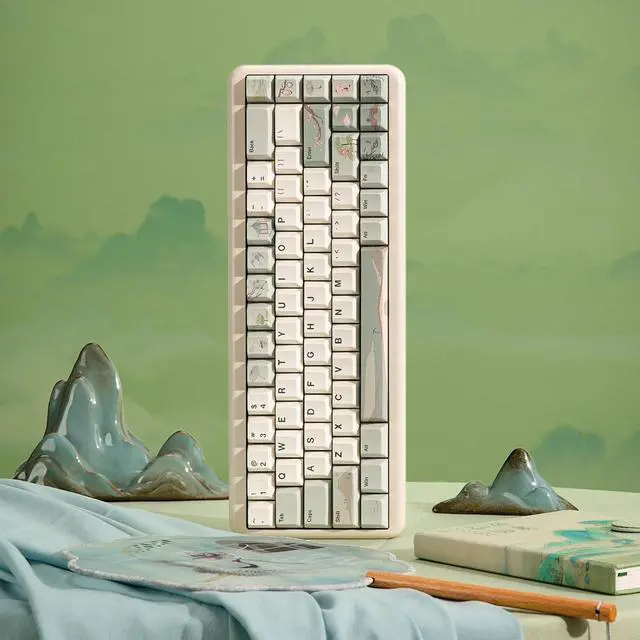 Alt view image 7 of 7 - Spring Tea 140 Keys PBT Dye-Sub Keycaps (Cherry Profile, Spring Tea)