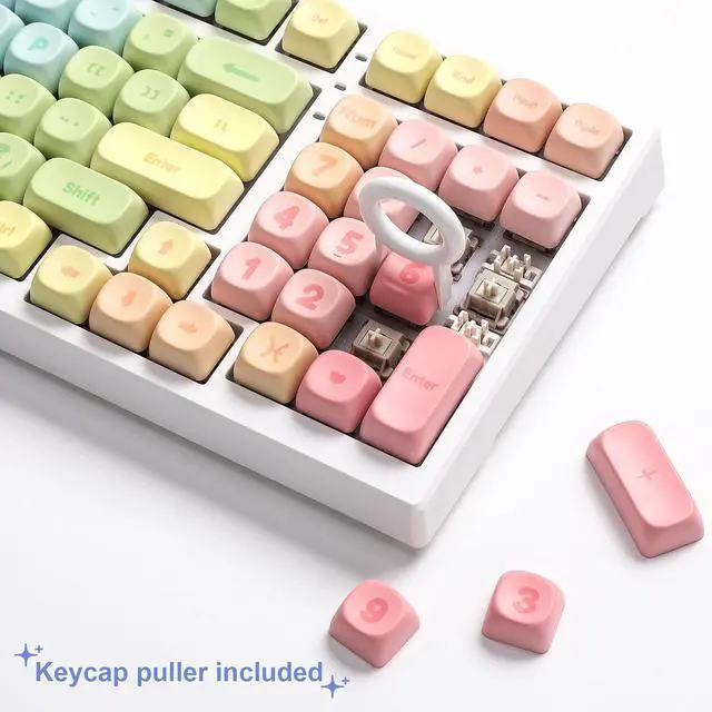 Alt view image 7 of 7 - Rainbow 140 Keys MOA PBT Dye-Sub Keycaps (Rainbow, MOA Profile)