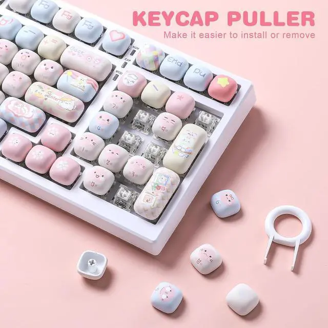 Alt view image 6 of 7 - Pink Ice Cream MOG Profile Dye-Sub PBT Keycaps Set (Pink Kitten)