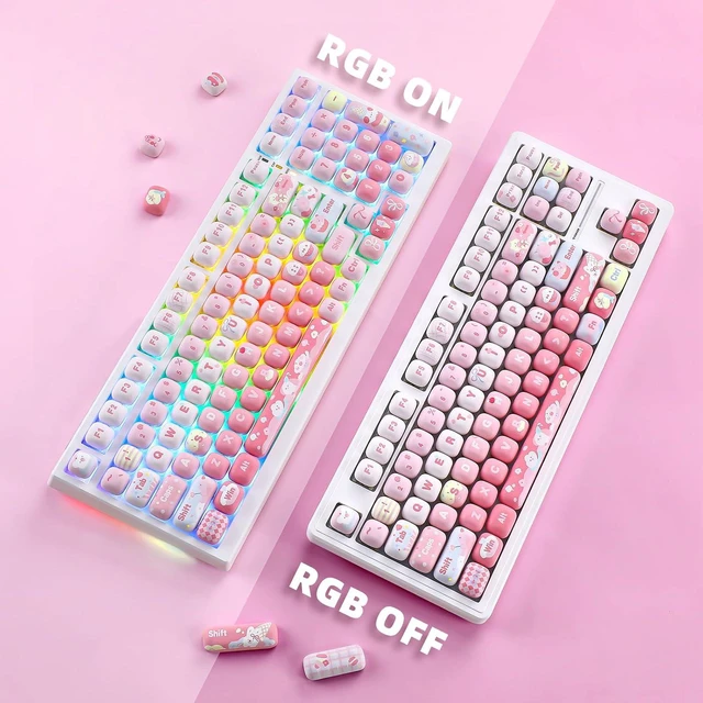 Alt view image 5 of 7 - Pink Ice Cream MOG Profile Dye-Sub PBT Keycaps Set (Pink Ice Cream)