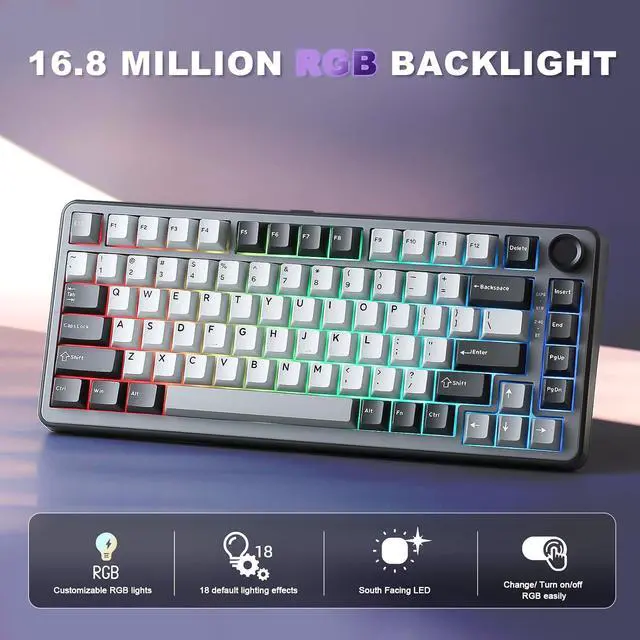 Alt view image 7 of 7 - B75 PRO 75% Wireless Mechanical Keyboard (Dark Grey,Milk Switch)