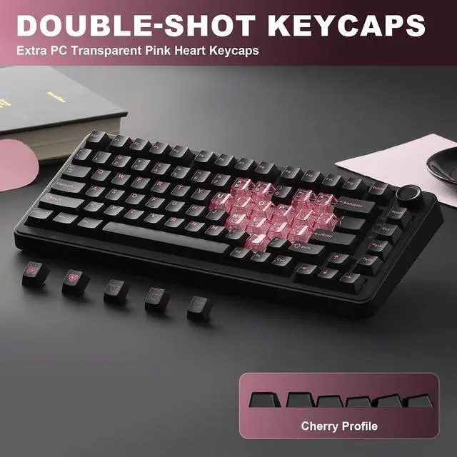 Alt view image 7 of 7 - B75 PRO 75% Wireless Mechanical Keyboard (Black Heart, MilkV2)