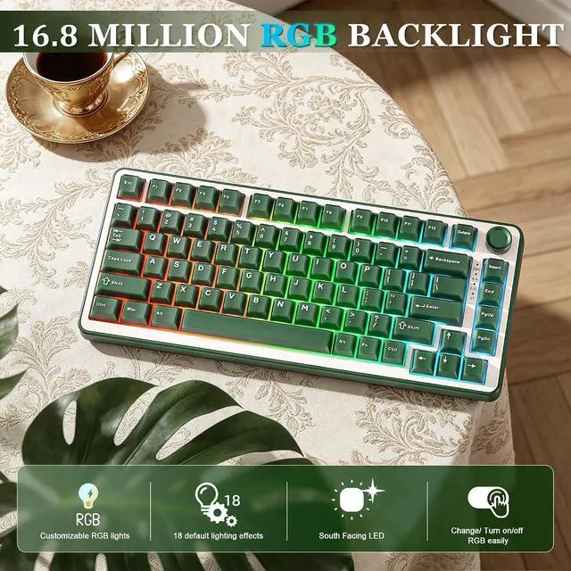 Alt view image 6 of 7 - B75 PRO 75% Wireless Mechanical Keyboard (Olive Green,Milk Switch)