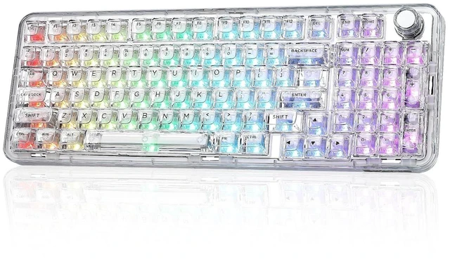 Main image of YUNZII X98 Clear Wireless Mechanical Keyboard with Knob (White,Snow Switch)
