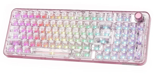 Main image of X98 Wireless Mechanical Keyboard with Knob (Pink, Crystal Switch)