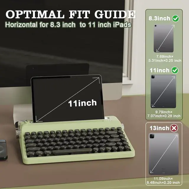 Alt view image 3 of 7 - QL75 Retro Typewriter Hot Swap RGB Keyboard (Green, Onyx Switch)