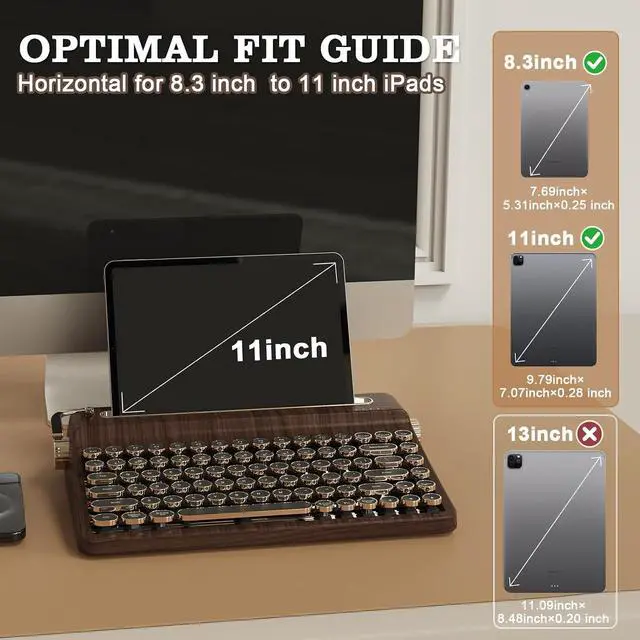 Alt view image 3 of 7 - YUNZII QL75 Retro Typewriter Hot Swap RGB Keyboard(Wood, Cocoa V2)