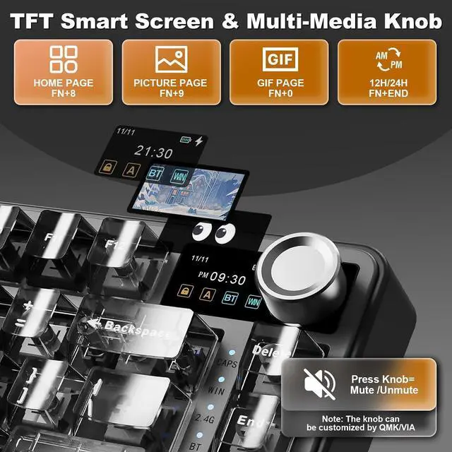 Alt view image 7 of 7 - YUNZII B75 PRO MAX QMK/VIA Wireless Mechanical Keyboard