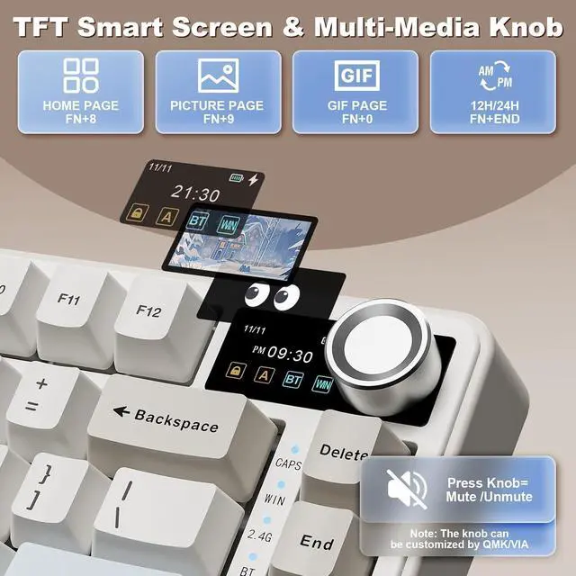 Alt view image 3 of 7 - YUNZII B75 PRO MAX 75% Mechanical Keyboard (Beige,Candy Switch)
