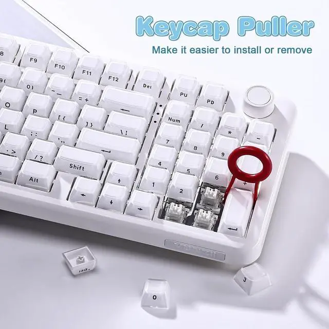 Alt view image 7 of 7 - YUNZII Jelly 113 Keys OEM PBT Laser-Etched Keycaps (White, OEM Profile)