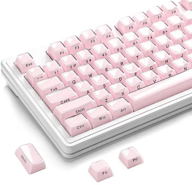 Main image of YUNZII Jelly 113 Keys OEM PBT Laser-Etched Keycaps (Pink, OEM Profile)