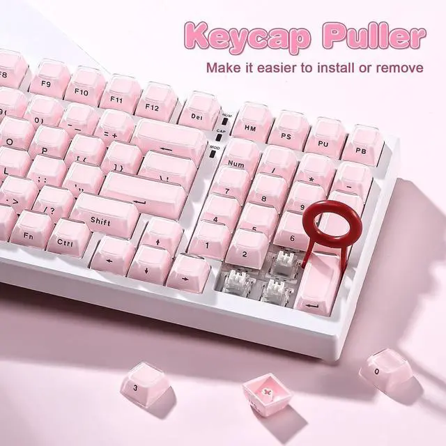 Alt view image 7 of 7 - YUNZII Jelly 113 Keys OEM PBT Laser-Etched Keycaps (Pink, OEM Profile)
