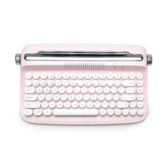Alt view image 4 of 7 - YUNZII ACTTO B303 Wireless Retro Typewriter Bluetooth Keyboard(Baby Pink)