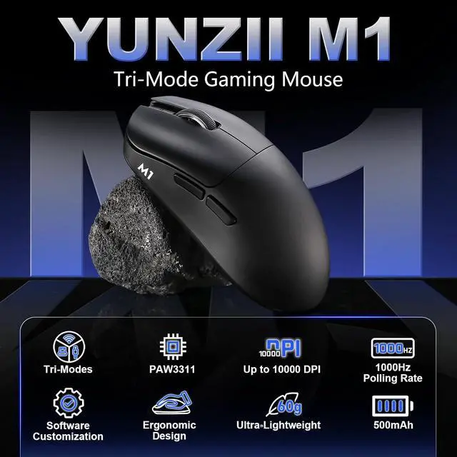 Alt view image 7 of 7 - WOOD68 Wireless Mechanical Keyboard (Wood, Candy Switch), YUNZll M1 Wireless Mouse (Black)