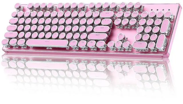Main image of YUNZII QL108 Typewriter Mechanical Gaming Keyboard, Pink