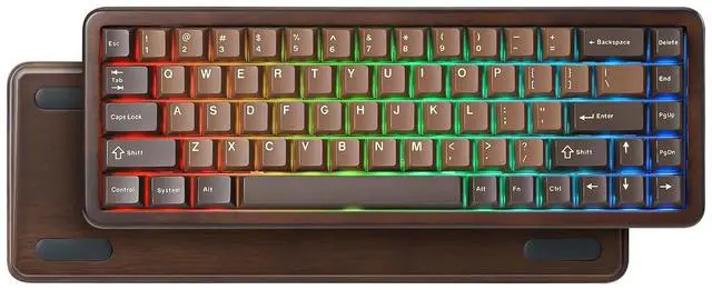 Main image of WOOD68 65% Wireless Hot Swap RGB Mechanical Keyboard (Wood, Candy)