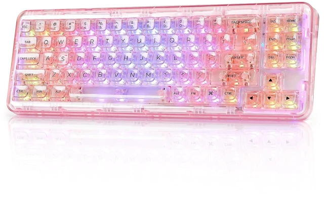 Main image of X71 68% Wireless RGB Mechanical Keyboard (Pink,Crystal Ice Switch)