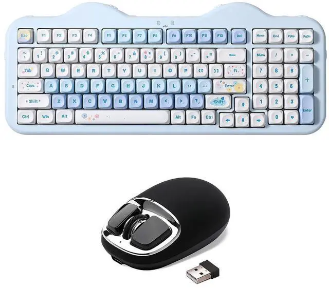 Main image of YUNZII C98 Wireless Mechanical Keyboard(Blue, Milk V2 Linear Switch), YUNZll C1 Silicone Wireless Mouse (Black Silver)