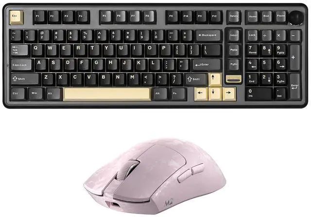 Main image of YUNZII B98 PRO Wireless Mechanical Keyboard (Black, Candy Switch), M2 Dual 8K Wireless Gaming Mouse (Pink)