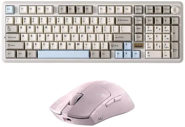 Main image of YUNZII B98 PRO Wireless Mechanical Keyboard (Beige, Milk Switch), M2 Dual 8K Wireless Gaming Mouse (Pink)