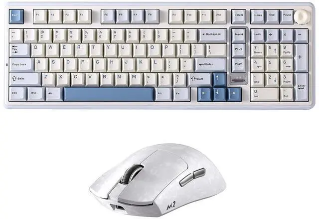 Main image of YUNZII B98 PRO Wireless Mechanical Keyboard (Blue, Candy Switch), M2 Dual 8K Wireless Gaming Mouse (White)