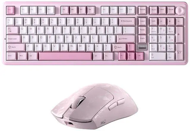 Main image of YUNZII B98 PRO Wireless Mechanical Keyboard (Pink, Milk Switch), M2 Dual 8K Wireless Gaming Mouse (Pink)