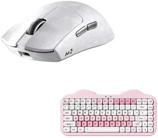 Main image of YUNZII M2 Dual 8K Wireless Gaming Mouse (White) C75 Wireless Mechanical Keyboard (Pink, Candy Switch)
