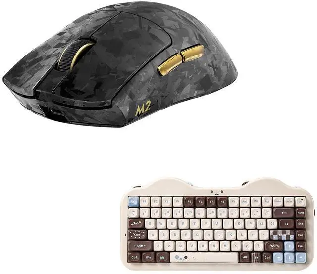 Main image of YUNZII M2 Dual 8K Wireless Gaming Mouse (Black) C75 Wireless Mechanical Keyboard (Choco, Milk V2 Switch)