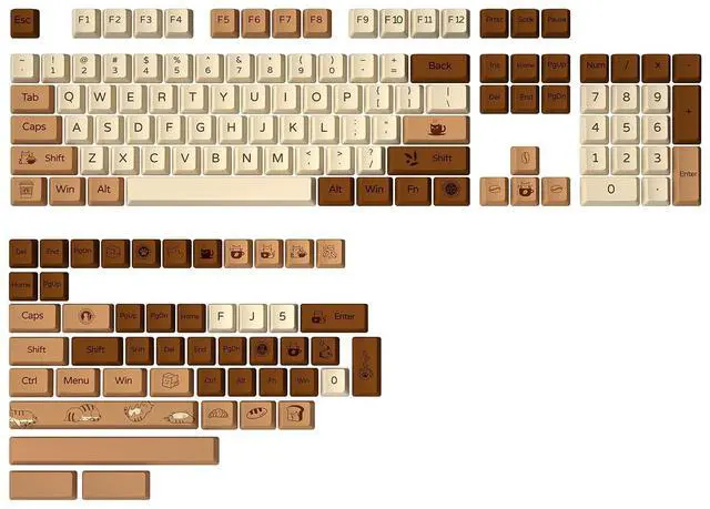 Alt view image 6 of 7 - AL65 Wireless Mechanical Keyboard(White, Gateron Zero), Coffee Cat Dye Sub PBT Keycaps(Cherry Profile, Coffee Cat)