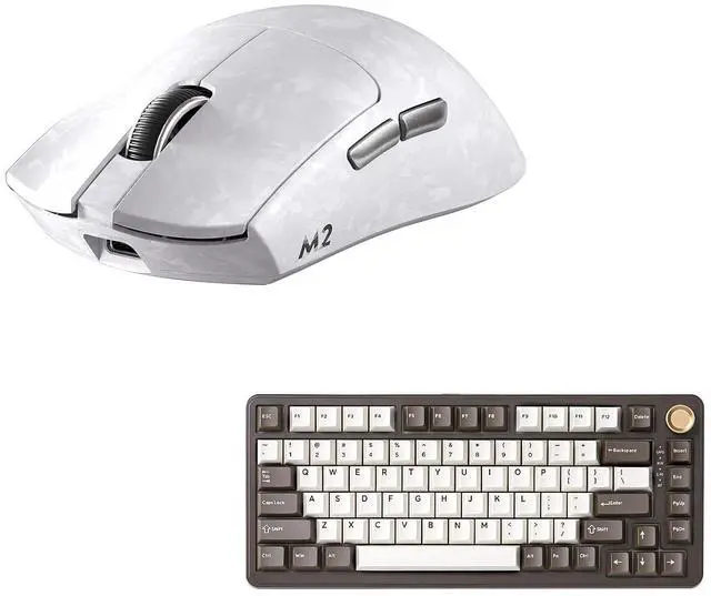 Main image of YUNZII M2 Dual 8K Wireless Gaming Mouse (White) B75 PRO Wireless Mechanical Keyboard (Coffee Brown, MilkV2)