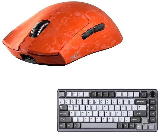 Main image of YUNZII M2 Dual 8K Wireless Gaming Mouse (Orange) B75 PRO Wireless Mechanical Keyboard (Dark Grey,Milk Switch)