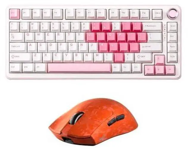 Main image of YUNZII B75 PRO Wireless Mechanical Keyboard (White, Milk Switch) M2 Dual 8K Wireless Gaming Mouse (Orange)