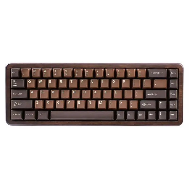 Alt view image 2 of 7 - WOOD68 Wireless Mechanical Keyboard (Wood, Candy Switch), YUNZll M1 Wireless Mouse (Black)