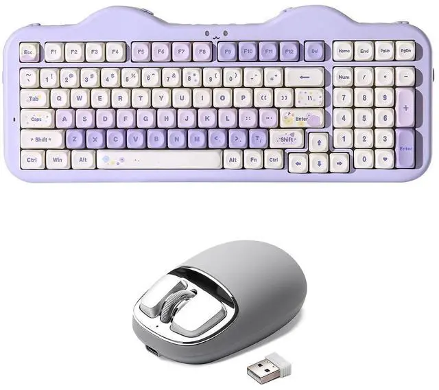 Main image of YUNZII C98 Wireless Mechanical Keyboard (Purple, Candy Linear Switch), YUNZll C1 Silicone Wireless Mouse (Gray Silver)