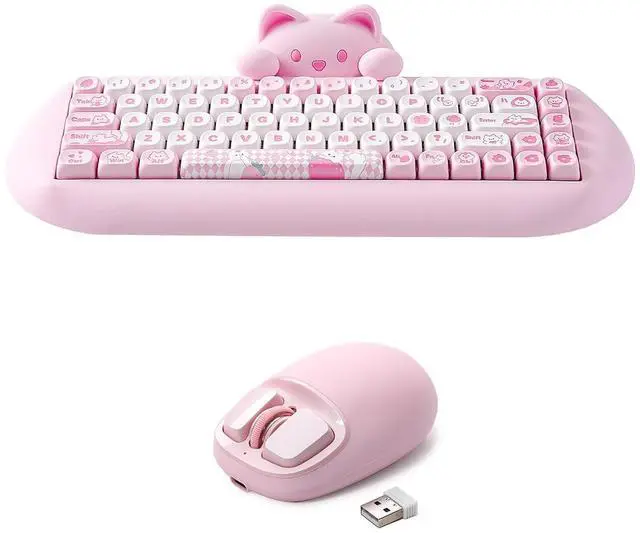 Main image of YUNZII C68 Wireless Mechanical Keyboard(Pink, Milk Switch), YUNZll C1 Silicone Wireless Mouse(Pink)