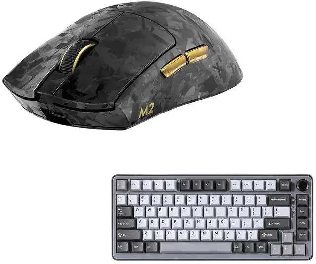 Main image of YUNZII M2 Dual 8K Wireless Gaming Mouse (Black), B75 PRO Wireless Mechanical Keyboard (Dark Grey,Cocoa V2)