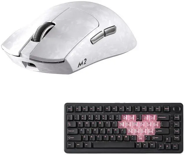 Main image of YUNZII M2 Dual 8K Wireless Gaming Mouse (White) B75 PRO Wireless Mechanical Keyboard (Black Heart, MilkV2)