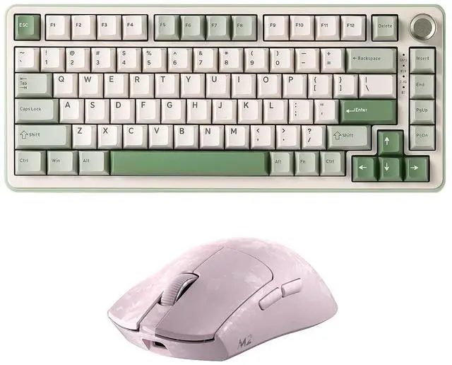 Main image of YUNZII B75 PRO Wireless Mechanical Keyboard (Matcha Green, Cocoa Cream V2 Switch) M2 Dual 8K Wireless Gaming Mouse (Pink)
