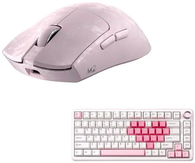 Main image of YUNZII M2 Dual 8K Wireless Gaming Mouse (Pink) B75 PRO Wireless Mechanical Keyboard (White Heart,Cocoa V2)