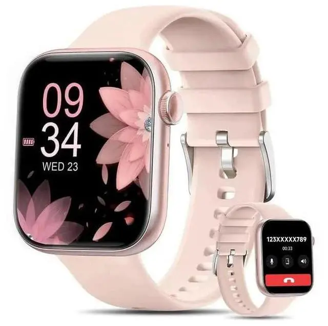 Main image of 2025 New 1.85-inch Men Women's Smartwatch with Answer/Make Calls/100 Sports Modes/Message Reminder, IP67 Waterproof Fitness TrackerPink